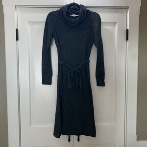 LOFT Charcoal Long Sleeve Dress